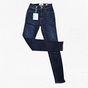 FRAME Dark Wash High Waisted Ankle Stretch Le High Skinny Jeans Size 24 $215 NWT